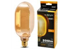 Eco light Dekorativna LED žarnica E27 4W 200lm O100 Amber Retro - serija ZERO