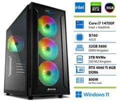 PCplus Storm namizni računalnik, i7-14700F, 32 GB, SSD2TB, RTX 4060 Ti, W11H (146702)