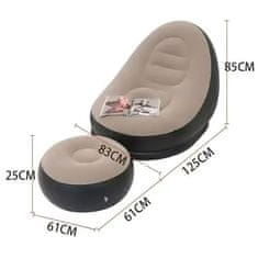 HOME & MARKER® Napihljiv enosed s taburetom | CHILLSEAT Bež