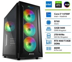 PCplus Storm namizni računalnik, i7-14700F, 32 GB, SSD2TB, RTX 4060 Ti, DOS (146703)