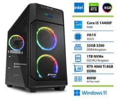 PCplus Storm namizni računalnik, i5-14400F, 32 GB, SSD1TB, RTX 4060 Ti, W11H (146705)