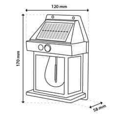 LUMILED Solarna stenska svetilka LED fasadna svetilka DONA 3000K IP44 Senzor gibanja in somraka
