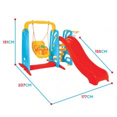 WOOPIE  3 v 1 Otroško igrišče Slide 155 cm Košarkarska gugalnica