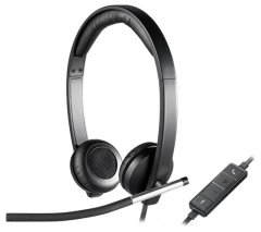 Logitech slušalke H650e Stereo/ žične slušalke + mikrofon/ USB/ črne