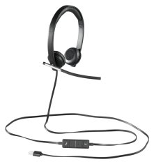 Logitech slušalke H650e Stereo/ žične slušalke + mikrofon/ USB/ črne