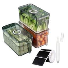 HOME & MARKER® Posoda za organiziranje hladilnika FRESHDISH (2+1 Gratis) + Etikete z markerjem LABIES | F3RESHDISHLAB