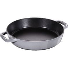 Staub Litoželezna ponev Staub s dvema ročajema - 26 cm, grafitna barva, odlična izbira za pripravo jedi