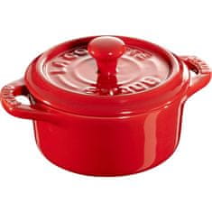 Staub Mini Cocotte Staub - 200 ml, rdeča, idealna za pripravo majhnih jedi in serviranje. Kakovostna keramika iz francoske proizvodnje.