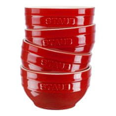 Staub Set sklede Staub Ceramique, 0.4 L, okrogla, rdeča, 4 kosa, keramična, primerna za pomivanje v pomivalnem stroju, pečico in mikrovalovno.