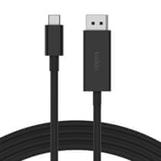 Belkin Belkin AVC014bt2MBK 2 m USB Type-C na DisplayPort, črn, podpora za Mac in Windows, ločljivost do 7680 x 4320, 60 Hz, HDR, visoka hitrost prenosa podatkov 32.4 Gbit/s.