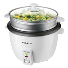 Taurus Kuhinjski aparat Taurus RICE CHEF riž kuhalnik, 1.8 L, 700 W, sivo-bela, samodejni programi, steklena pokrovka, nedrseča površina.