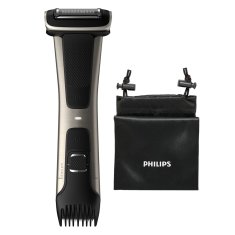 Philips Philips 7000 serija, vodoodporni telo brivnik BG7025/15, črni, 5 dolžinskih nastavitev, samosharpenje, brezžičen, potovalna torba vključena