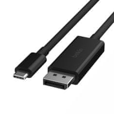 Belkin Belkin AVC014bt2MBK 2 m USB Type-C na DisplayPort, črn, podpora za Mac in Windows, ločljivost do 7680 x 4320, 60 Hz, HDR, visoka hitrost prenosa podatkov 32.4 Gbit/s.