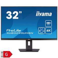 iiyama ProLite XUB3293UHSN-B5 80cm (31,5") UHD 4K IPS HDMI/DP/USB-C dock KVM zvočniki monitor