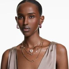 Swarovski Nezgrešljiva pozlačena ogrlica z roza kristali Imber 5682533