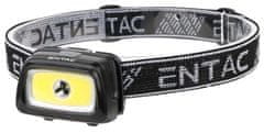 ENTAC 988146 Naglavna svetilka XPE + COB LED 5+3W 120m 140 lm, Črna