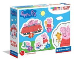 Clementoni - Moj prvi prašiček Peppa Puzzle 4v1 (3,6,9,12 kosov)