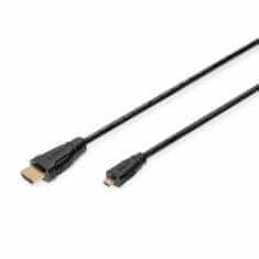 Digitus kabel HDMI/D mikro 1m 4K črn AK-330115-010-S