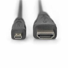 Digitus kabel HDMI/D mikro 1m 4K črn AK-330115-010-S