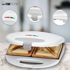 Clatronic Sandwich Maker Clatronic ST 3477, 750 W, bele barve, z nepreganjajočo prevleko in hladno dotikajočim ročajem