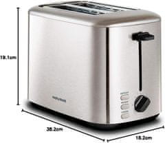 Morphy Richards Toaster Morphy Richards 222067, 2 rezine, 800 W, nerjaveče jeklo, 7 stopenj rjavenja, funkcija odmrzovanja, visoki dvig.