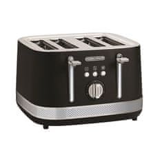 Morphy Richards Morfi Richards Illumination Črni toaster za 4 rezine z defrost funkcijo in pladenjčkom za drobtine