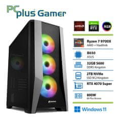 PCplus Gamer namizni računalnik, R7-9700X, 32GB, SSD2TB, RTX4070 Super, W11H