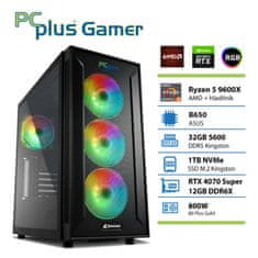 PCplus Gamer namizni računalnik, R5-9600X, 32GB, SSD2TB, RTX4070 Super, FreeDOS