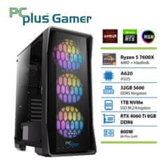 PCplus Gamer namizni računalnik, R5-7600X, 32GB, SSD1TB, RTX4060Ti, FreeDOS