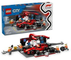 LEGO City 60443 Servisni boks in mehaniki z avtomobilom Ferrari F1