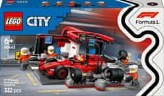 LEGO City 60443 Servisni boks in mehaniki z avtomobilom Ferrari F1