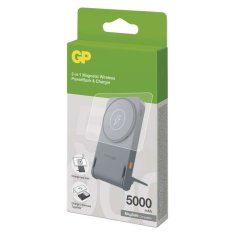 GP GP Q05B s powerbank, 5 000 mAh, 20 W+Wireless, črna