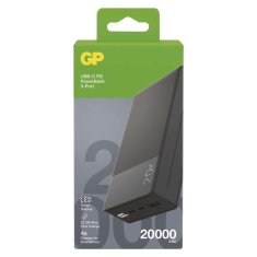 GP GP M2+ Series powerbank, 20 000 mAh, 22,5 W, siva