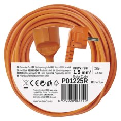 Emos Podaljšek 25 m / 1 vtičnica / oranžni / PVC / 250 V / 1,5 mm2