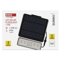 Emos Solarni LED reflektor SUNNO, PIR tipalo, NW