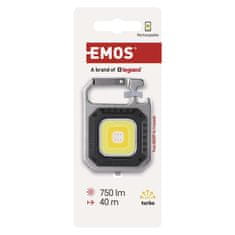 Emos Polnilna mini LED svetilka - obesek za ključe, 750 lm, 10 kosov, razstavna škatla