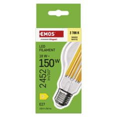 Emos LED žarnica Filament A70 / E27 / 18 W (150 W) / 2452 lm / Toplo bel