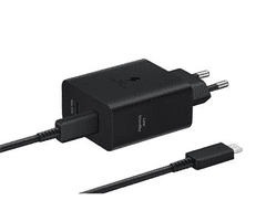 Samsung Dual USB-C HIŠNI POLNILEC 220V EP-T5020BE QC 50W + kabel EP-DX510 Type C - črn (Eu Blister)