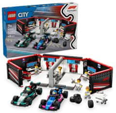 LEGO City 60444 Avtomehanična delavnica F1 ter dirkalnika Mercedes-AMG in Alpine