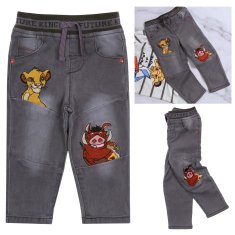 Disney DISNEY Kralj lev – Simba in Pumba Sive otroške jeans hlače na elastiko 9-12 m 80 cm