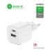 SWISSTEN napajalnik 12w 1x usb-c + 1x usb-a bela