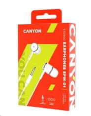 Canyon stereo slušalke EPM-1, čepki za ušesa, beli