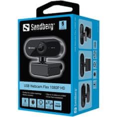 Sandberg USB spletna kamera Flex 1080P HD z mikrofonom