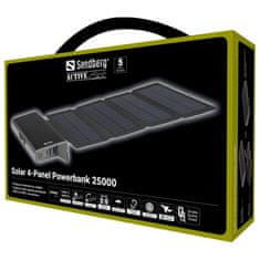 Sandberg Solarna baterija Powerbank 25000 s 4 paneli