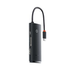 BASEUS BASEUS LITE SERIES BS-OH020 ADAPTER ZA VOZLIŠČE TIPA C 6-PORT ČRN