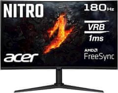 Acer Nitro XZ322QUV3bmiiphx gaming monitor, 80 cm, QHD, VA, ukrivljen, črn