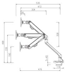 Neomounts FPMA-D750BLACK2/Display Holder/Table/10-32"/Clamp/VESA 100X100/load capacity 8kg/gas piston/1 display/black