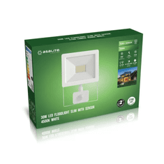 Asalite LED bel reflektor Slim 30W 4500K (2700 lumnov) + senzor