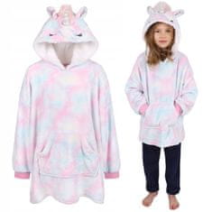 sarcia.eu Pulover/kopalni plašč Unicorn tie dye s kapuco, otroški 122-140 cm