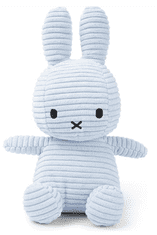 Bon Ton Toys Miffy ECO Corduroy zajček mehka igrača, 23 cm, Ice modra (879)